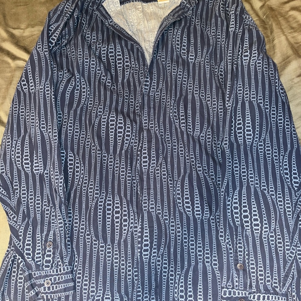 Sean John Navy Chain Pattern Jacket